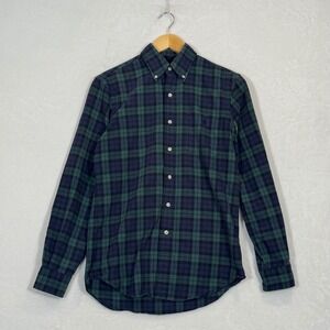 Polo Ralph Lauren Navy Green Blackwatch Plaid Button Down Shirt XS